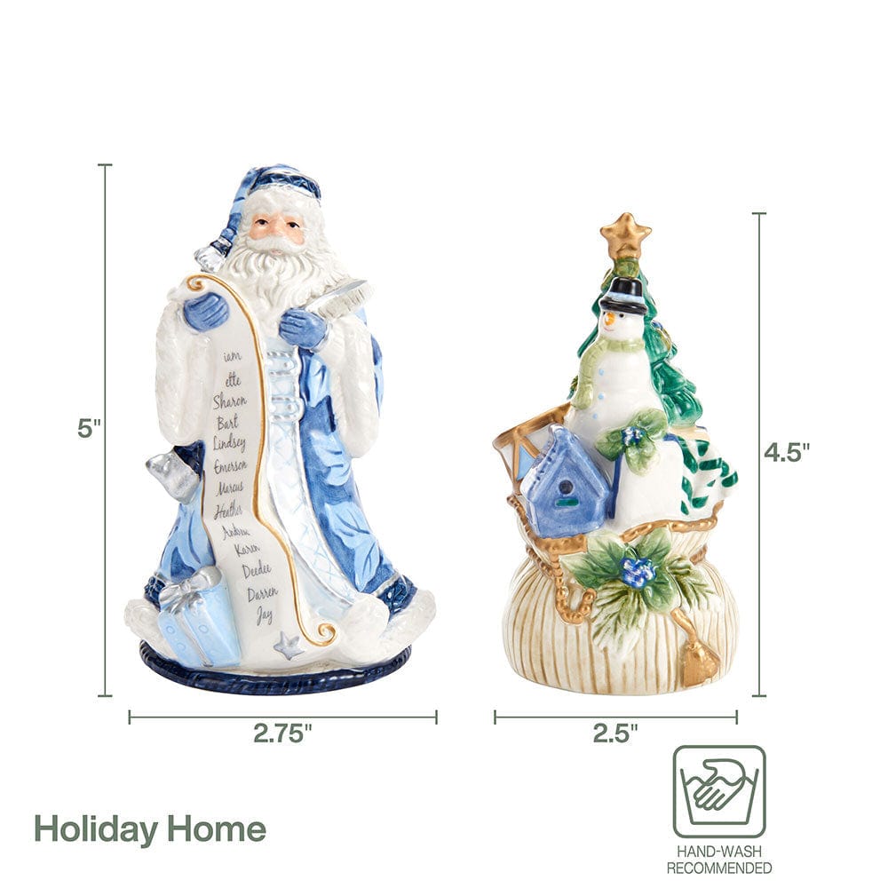 Holiday Home Blue Santa Salt and Pepper Set