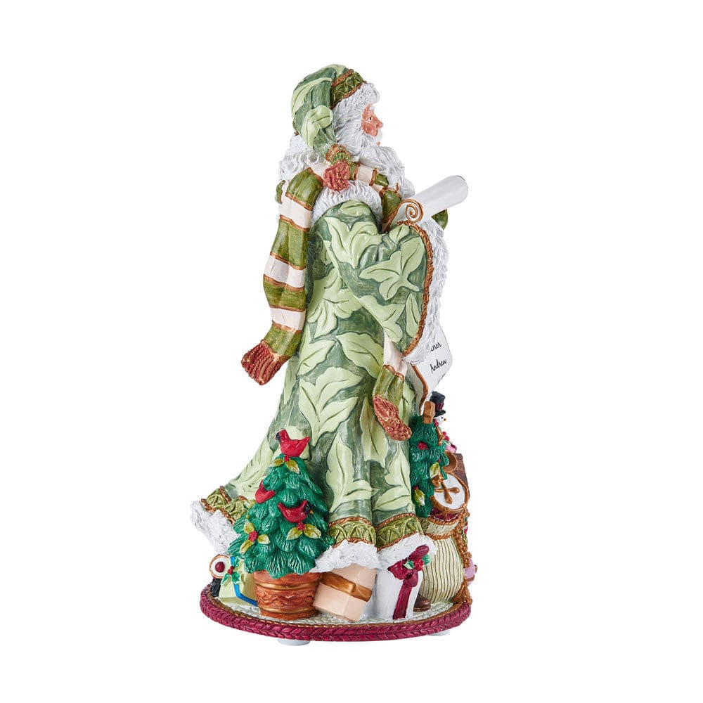 Holiday Home Green Musical Figurine, Jolly Ole Saint Nicholas, 10.75 IN