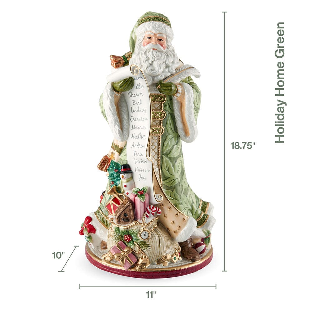 Holiday Home Green Santa Figurine, 18.75 IN