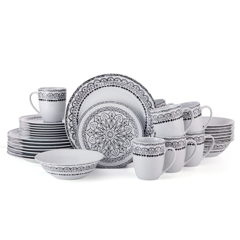 Ink Delight 32 Piece Dinnerware Set, Service for 8