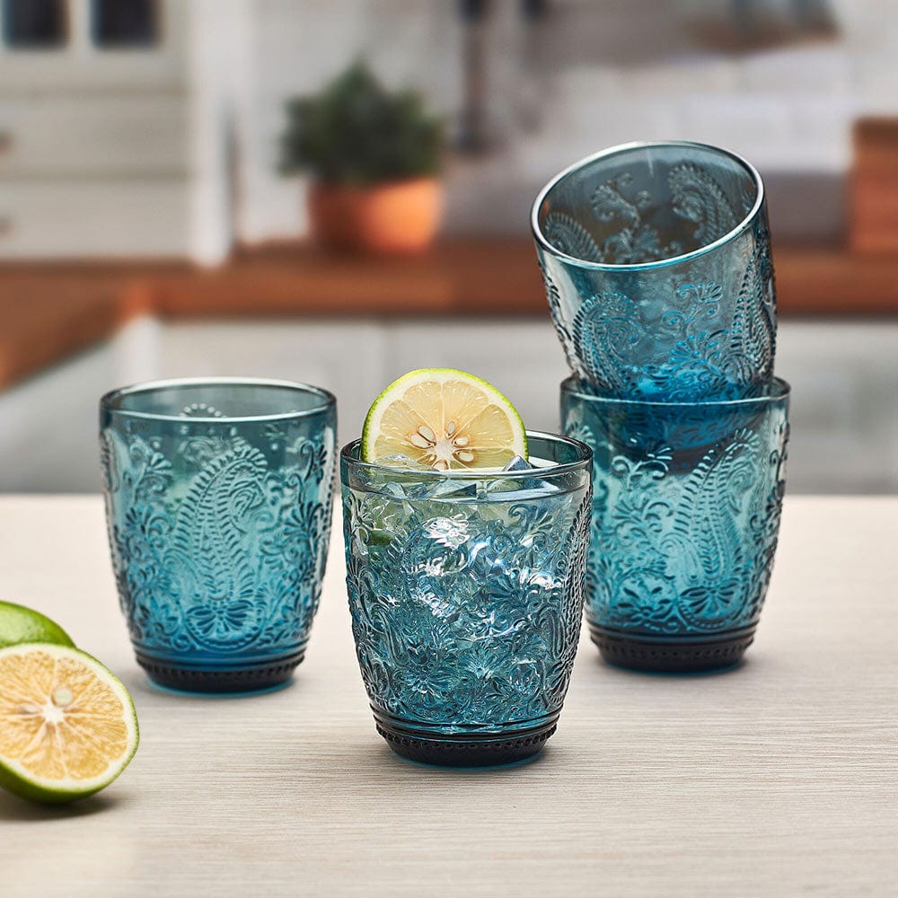 Fitz and Floyd Set of 4 Maddi 10 oz Double Old Fashioned Glasses