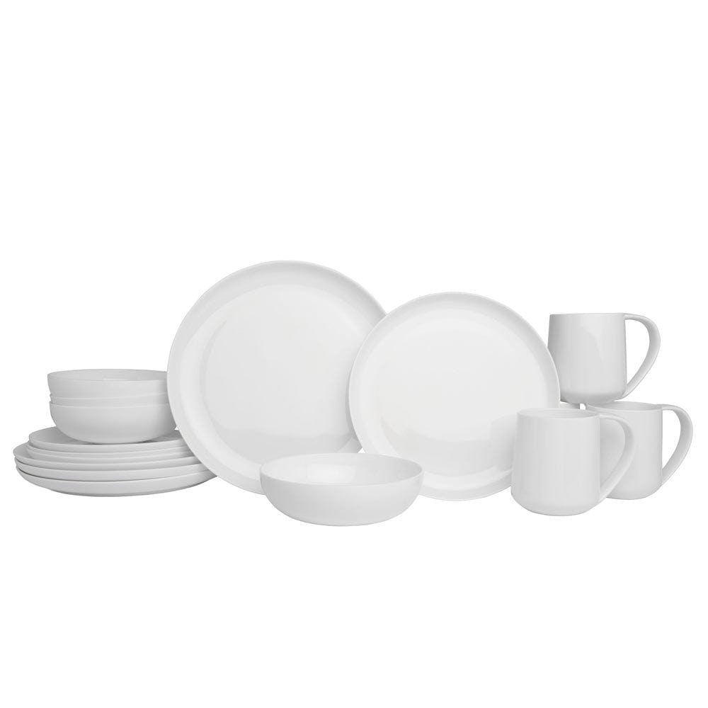 Nevaeh White Coupe 16 Piece Dinnerware Set, Service for 4