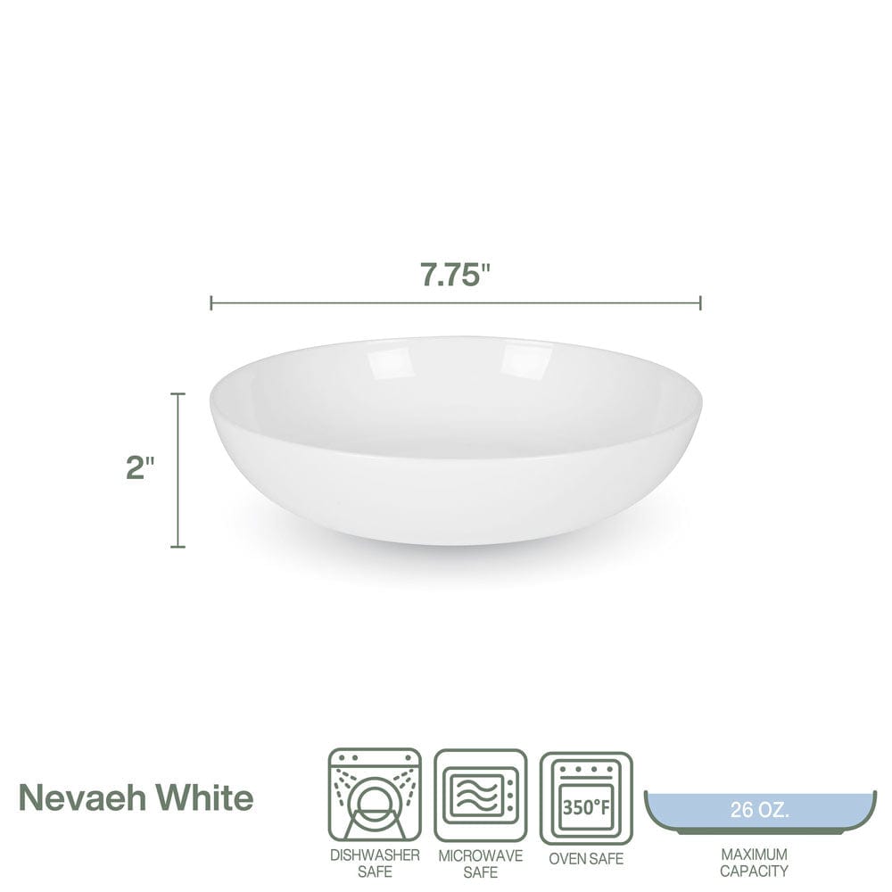 Nevaeh White Set of 4 Pasta Dinner Bowls
