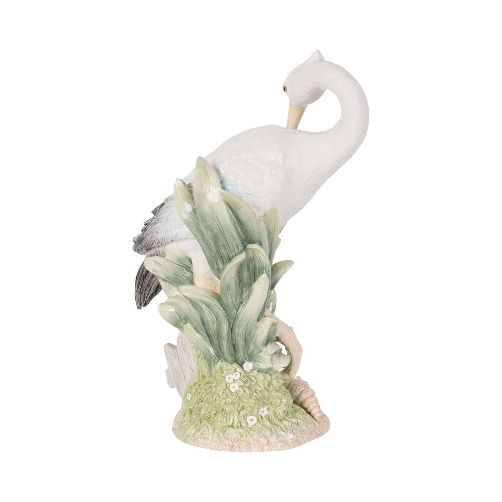 Newport Home Tall Egret Facing Backward 14.25 IN