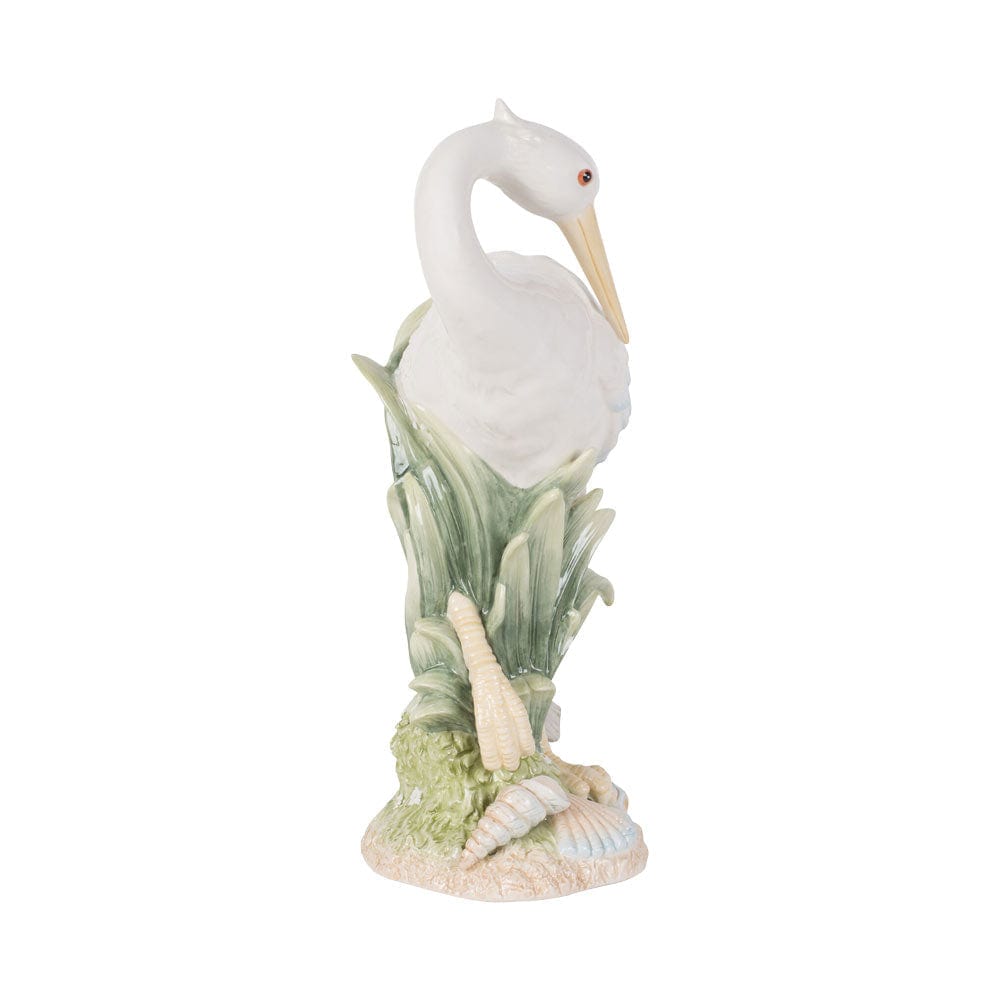 Newport Home Tall Egret Facing Backward 14.25 IN