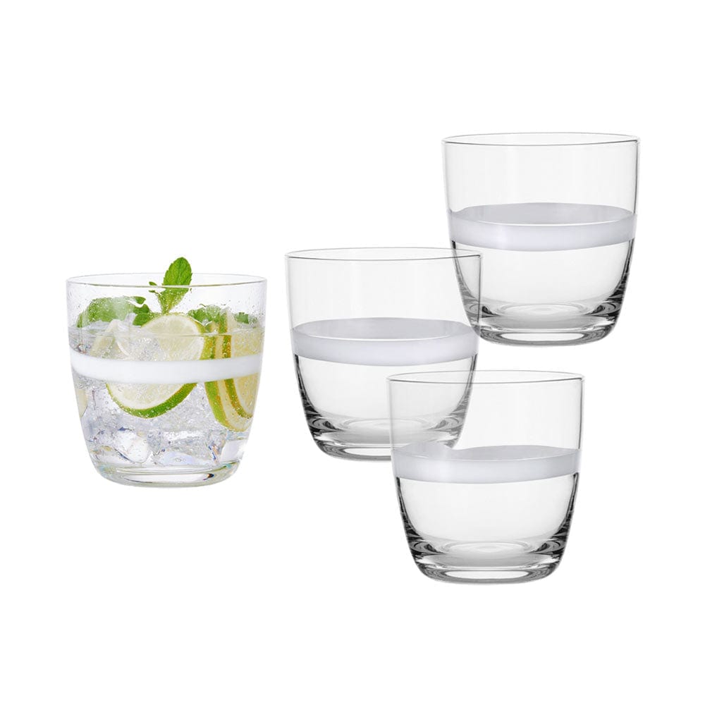 Organic Band Double Old Fashioned Glasses Set of 4
