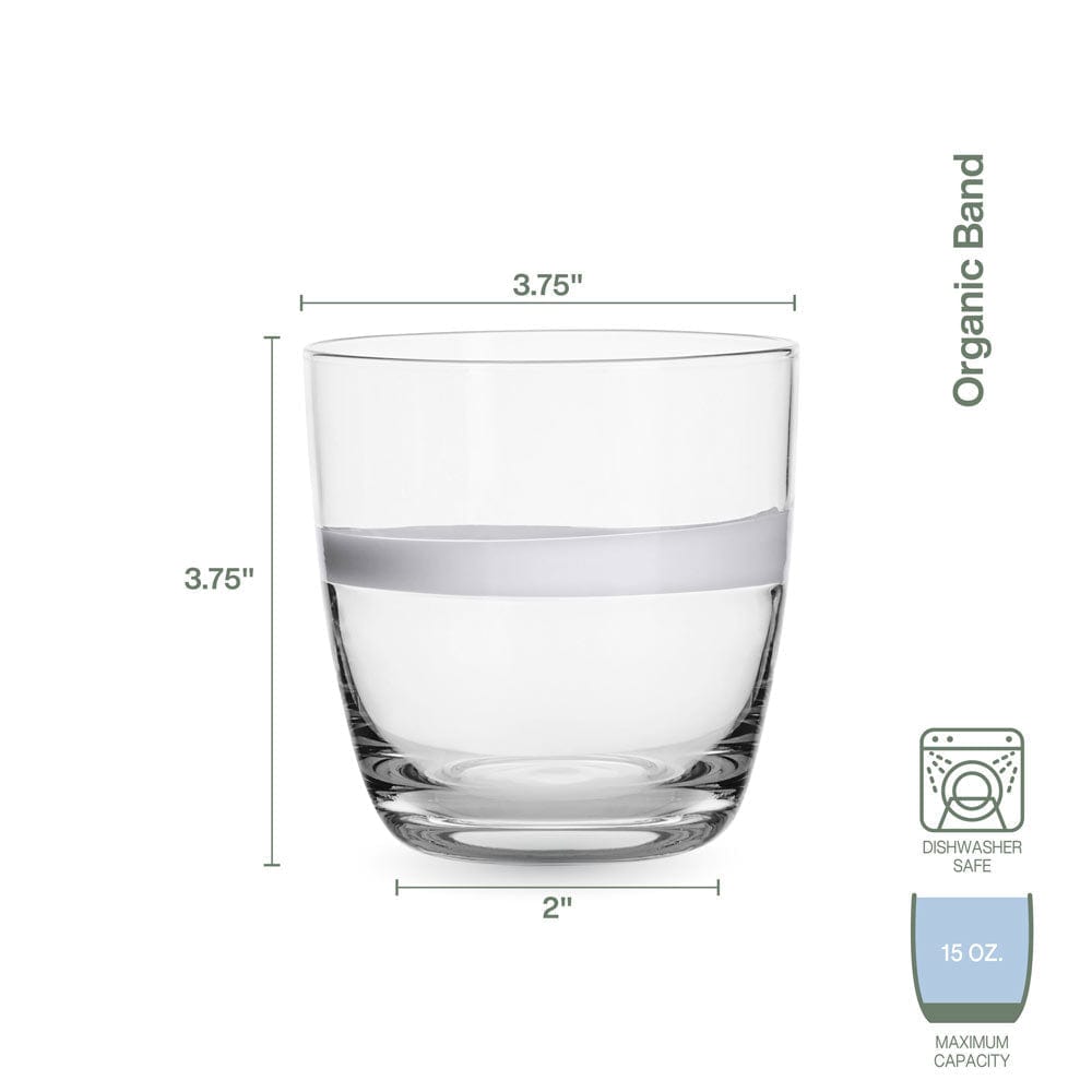 Organic Band Double Old Fashioned Glasses Set of 4