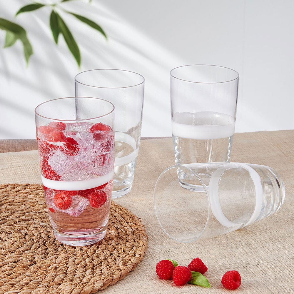 Fitz and Floyd Organic Band Highball Glasses