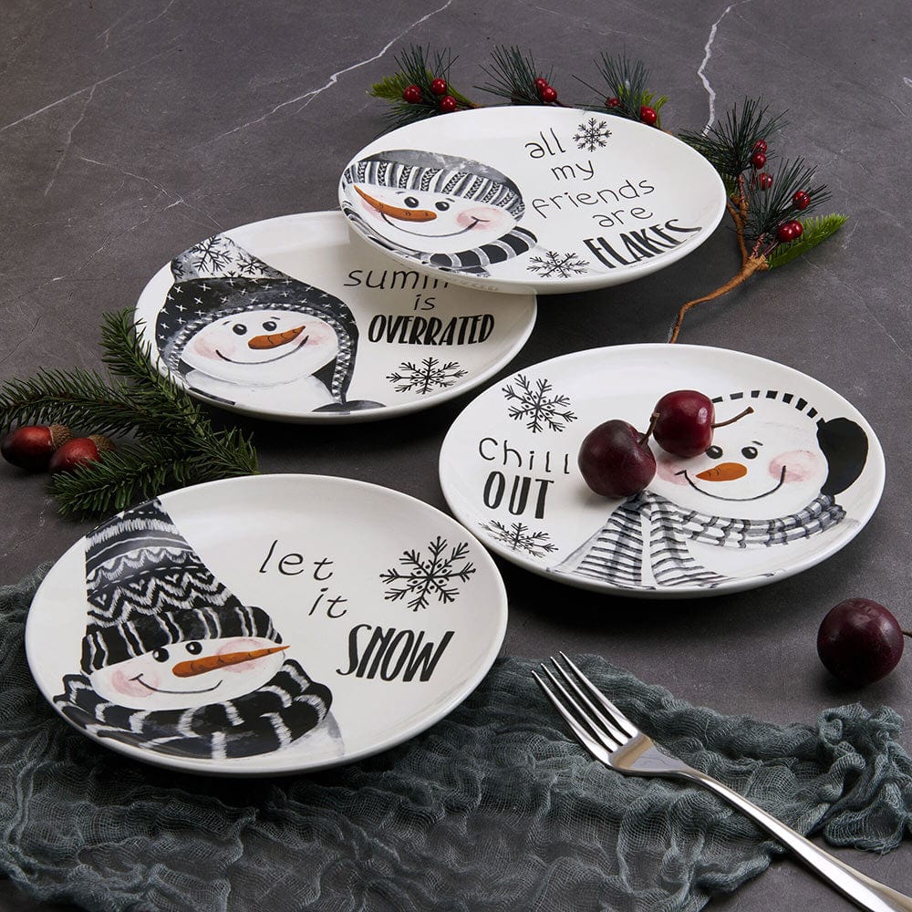 Fitz and Floyd Snow Days Party Plates Set of 4