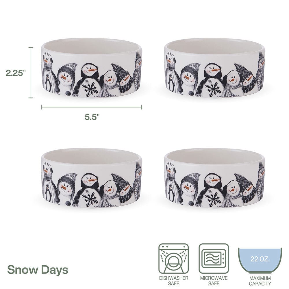Snow Days Set of 4 Dessert Snack Bowls