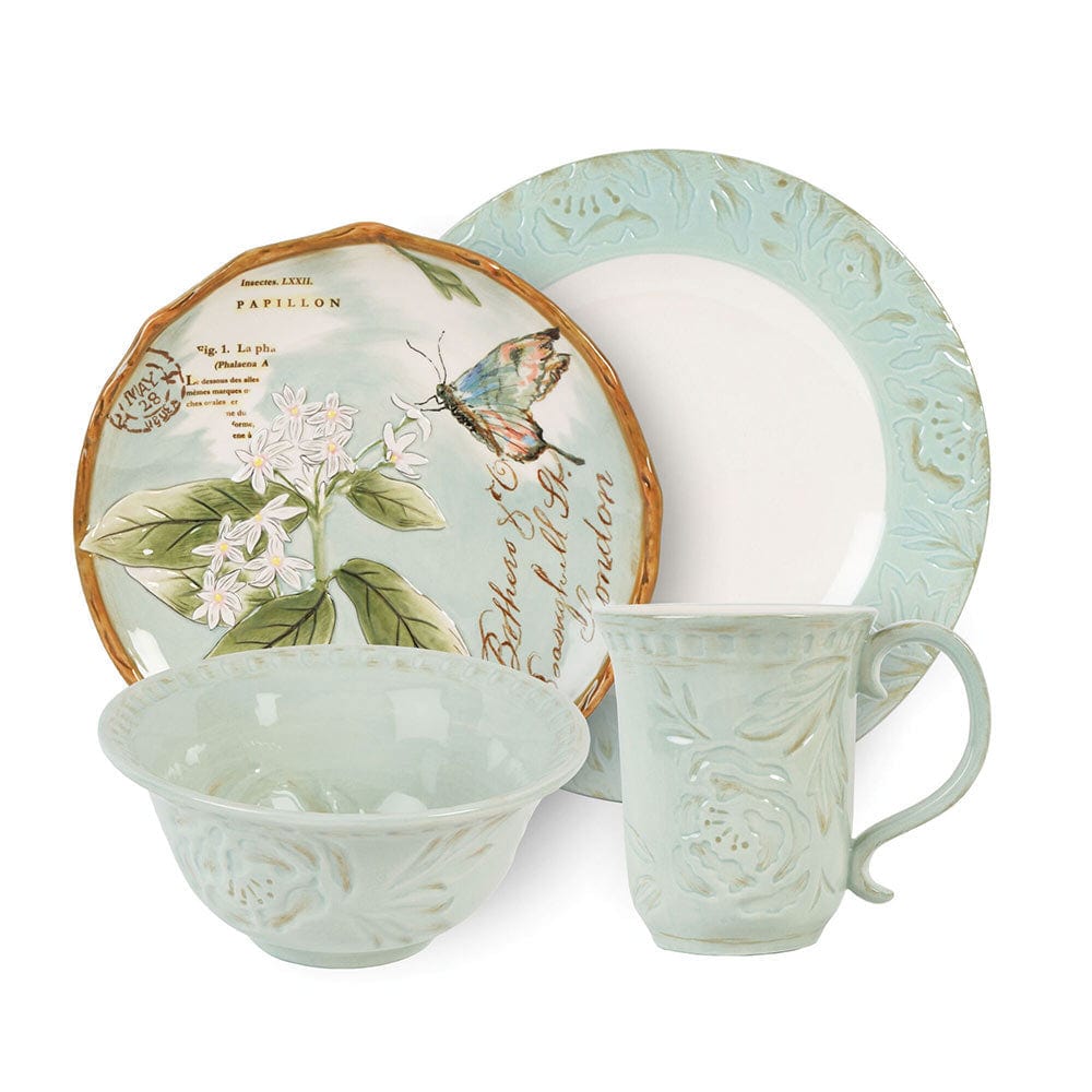 Toulouse Green 16 Piece Dinnerware Set, Service for 4