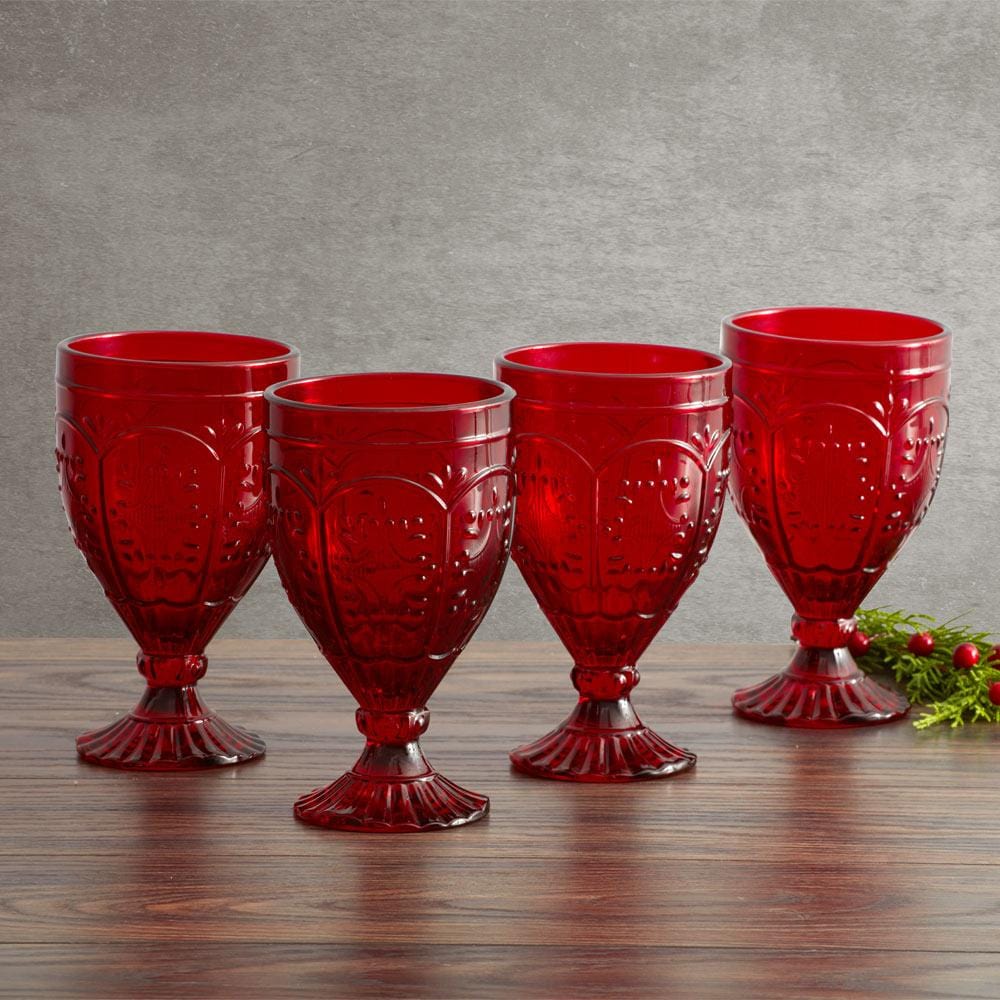 Fitz and Floyd Beaded Wine Goblets - Set of 4