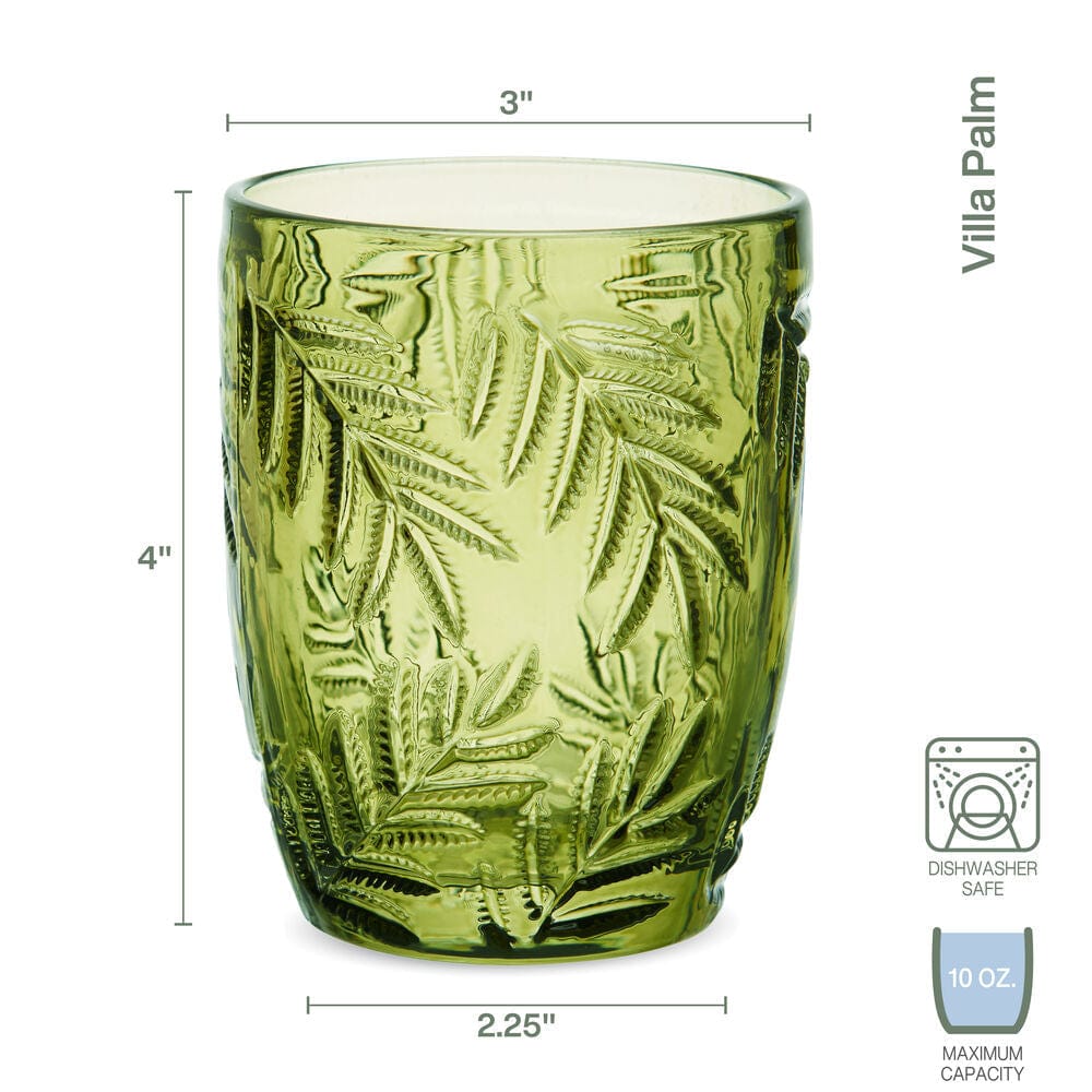 Villa Palm Double Old Fashioned Glasses Set of 4