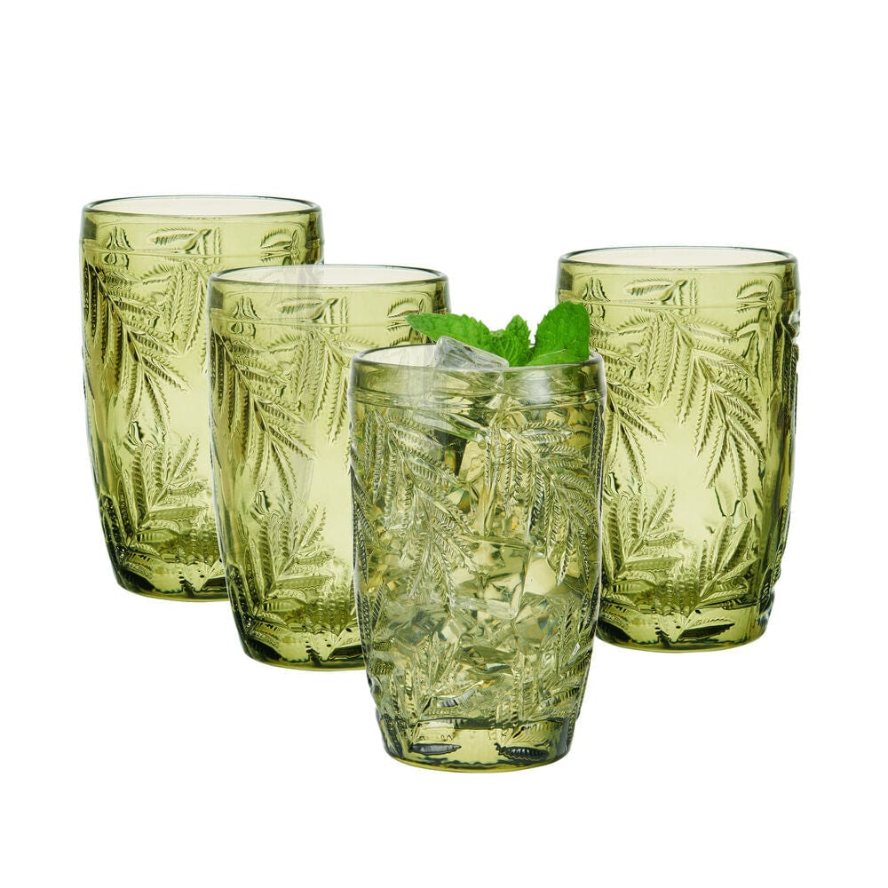 Clear Pressed Highball Glass Set of 4