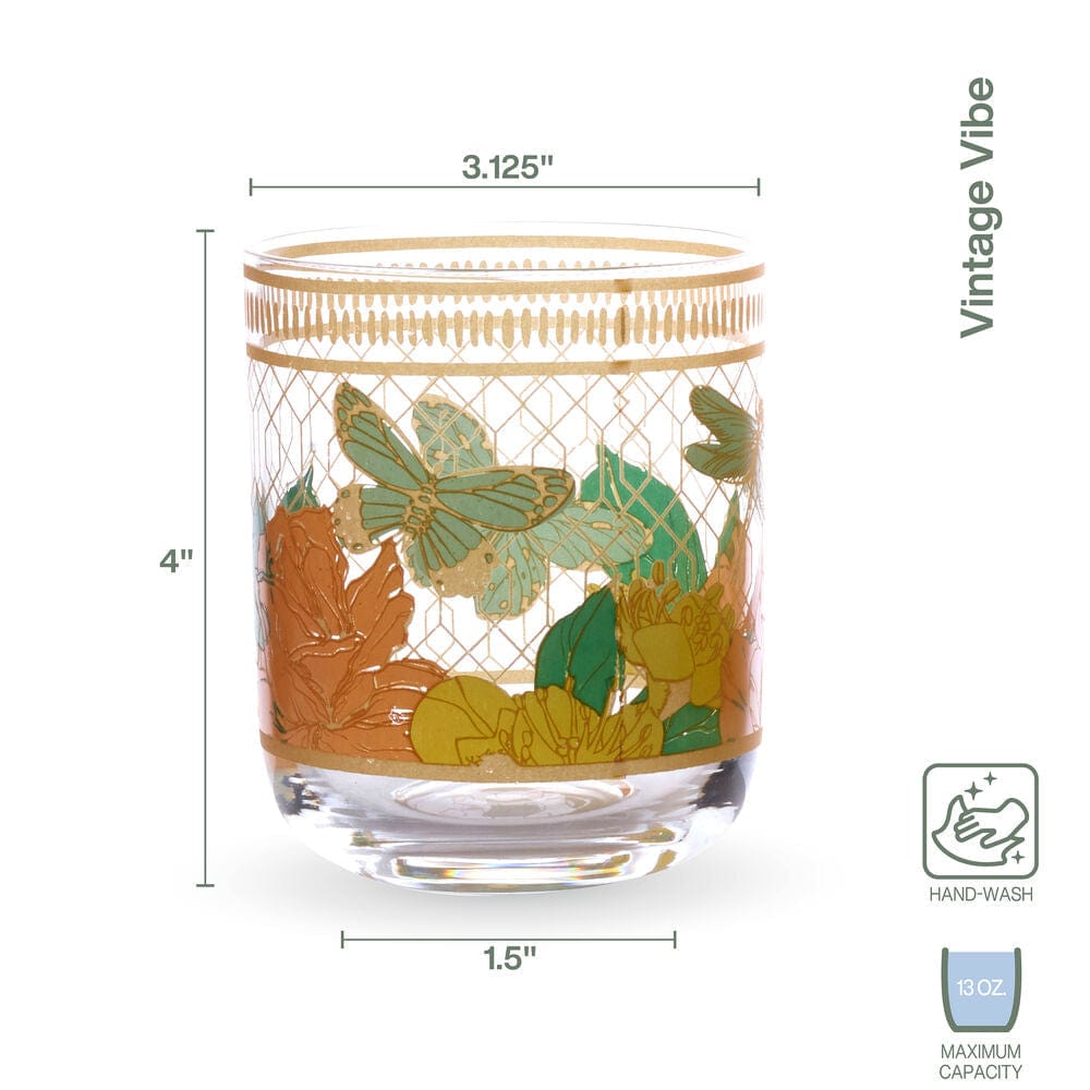 Vintage Vibe Double Old Fashioned Glasses Set of 4