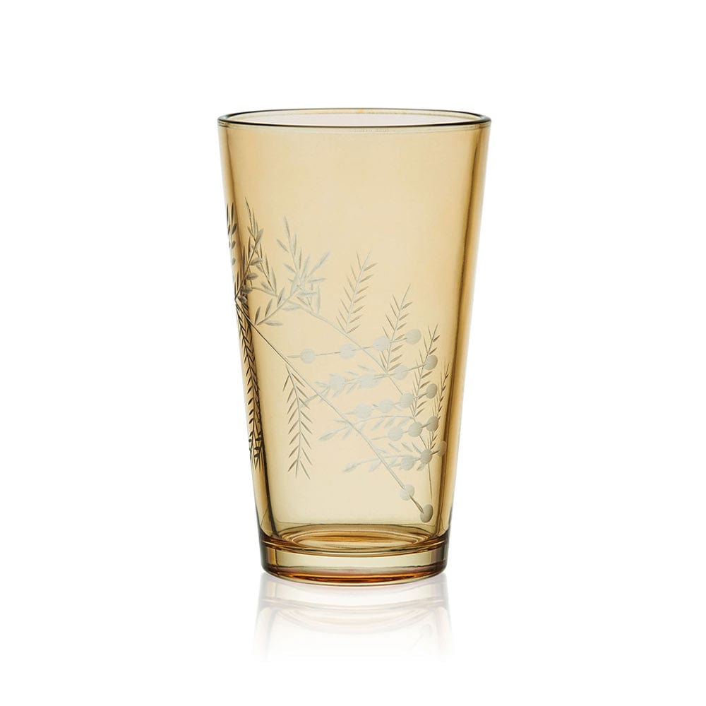 Wildflower Highball Glasses Set of 4, Gold