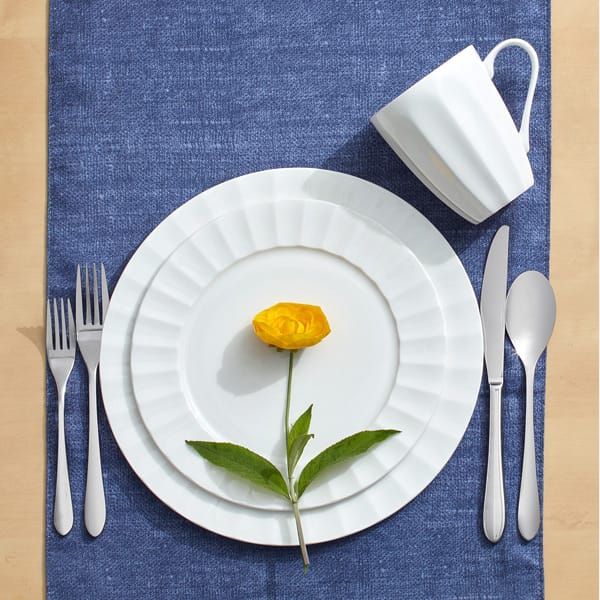 Nevaeh White Fluted Dinnerware