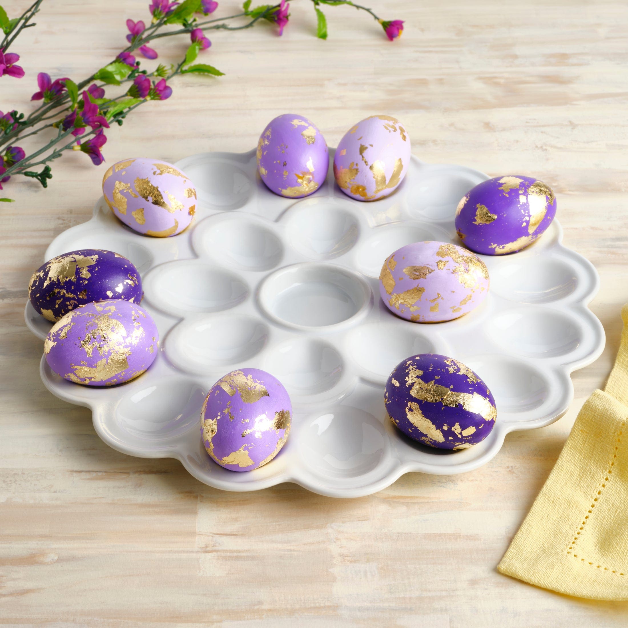 Everyday White® Flower Egg Platter, 13.75 IN
