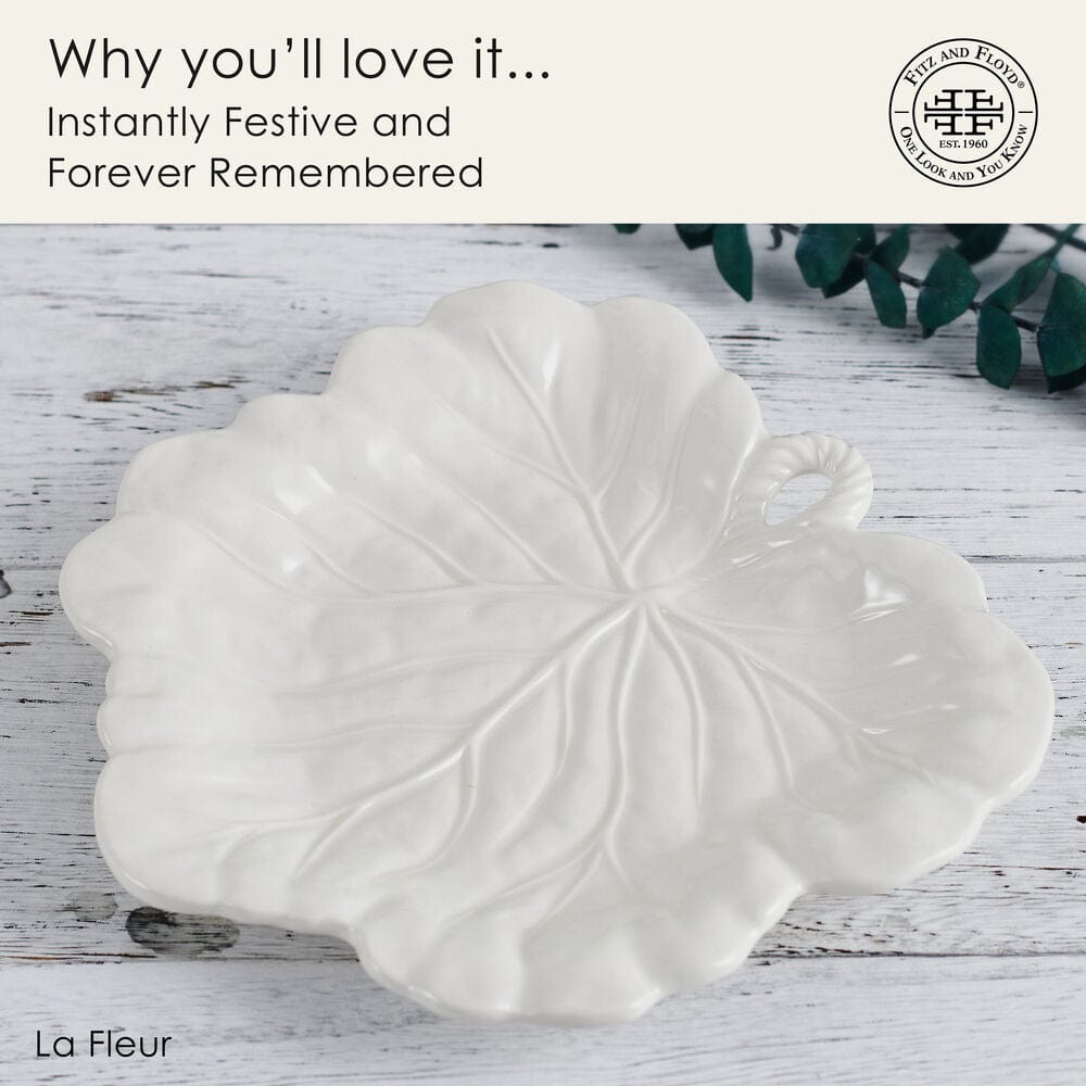 La Fleur Leaf Set of 2 Salad Plates
