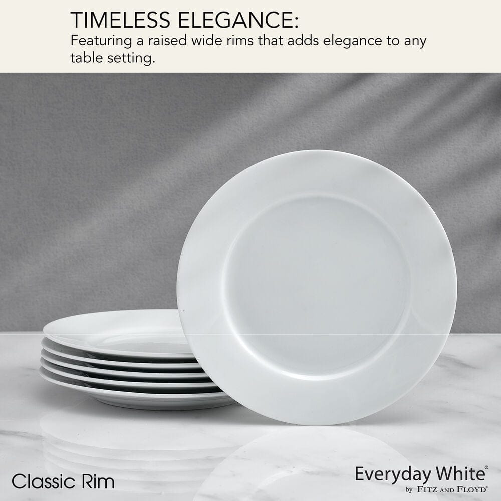 Everyday White® Classic Rim Set of 6 Appetizer Plates
