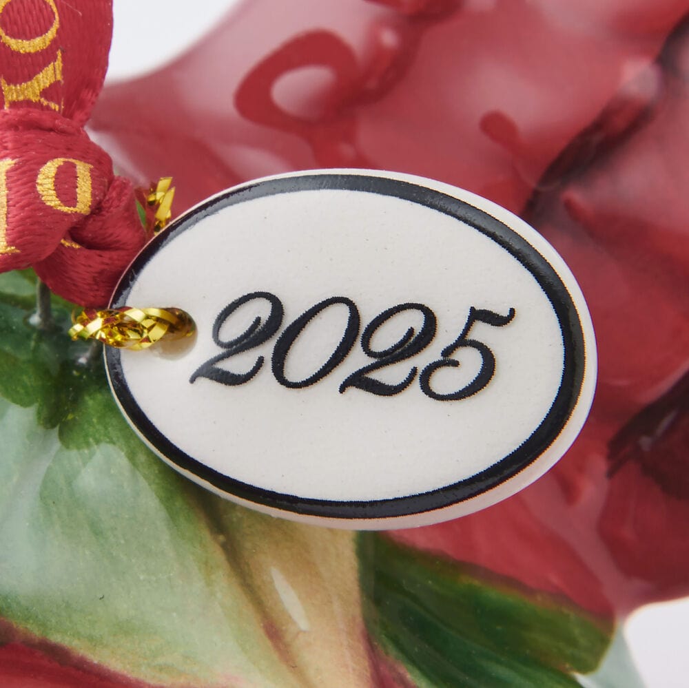 Poinsettia Holiday Cardinal 2025 Ornament