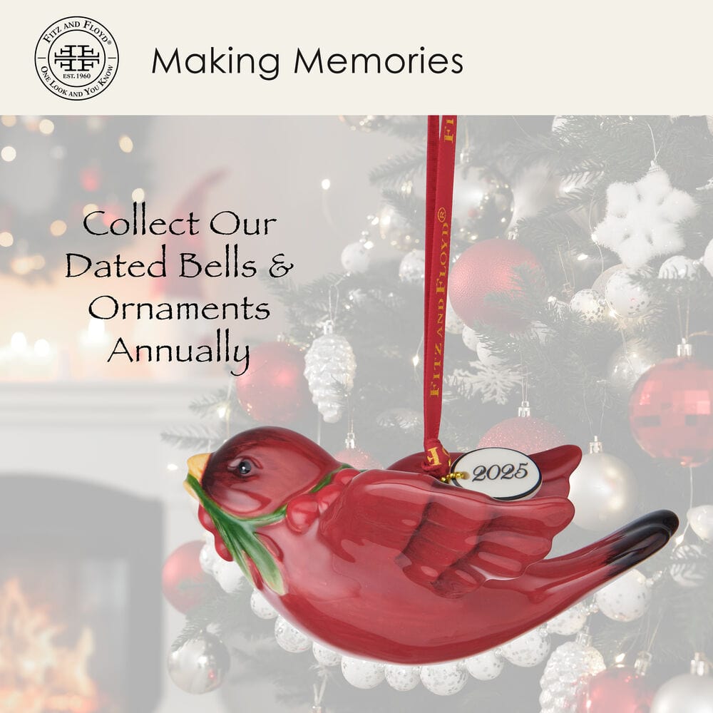 Poinsettia Holiday Cardinal 2025 Ornament