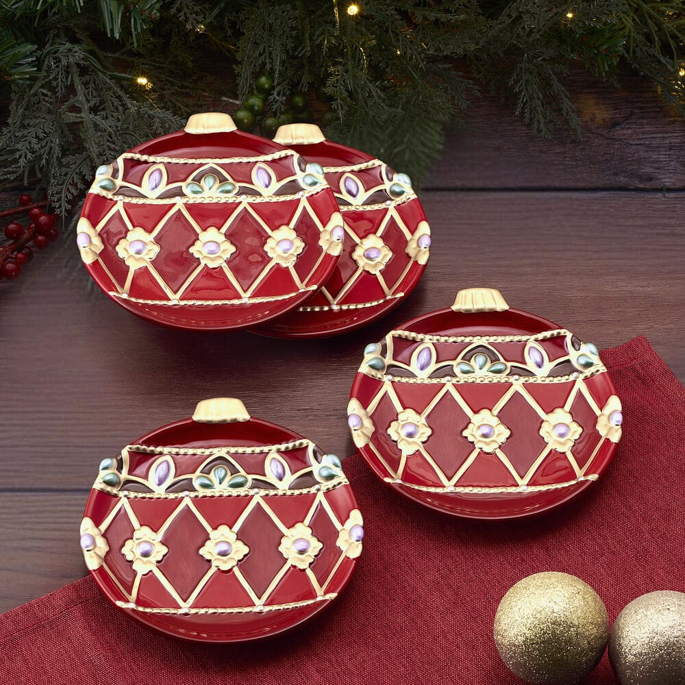 Renaissance Holiday Set of 4 Appetizer Plates
