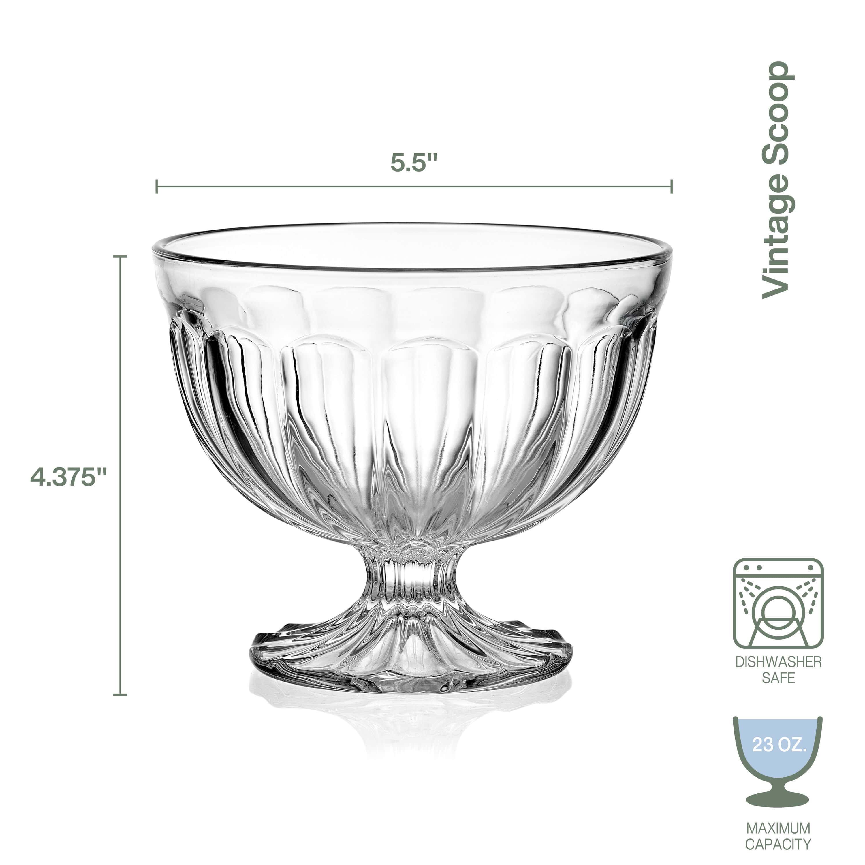 Vintage Scoop Set of 4 Footed Dessert Bowls