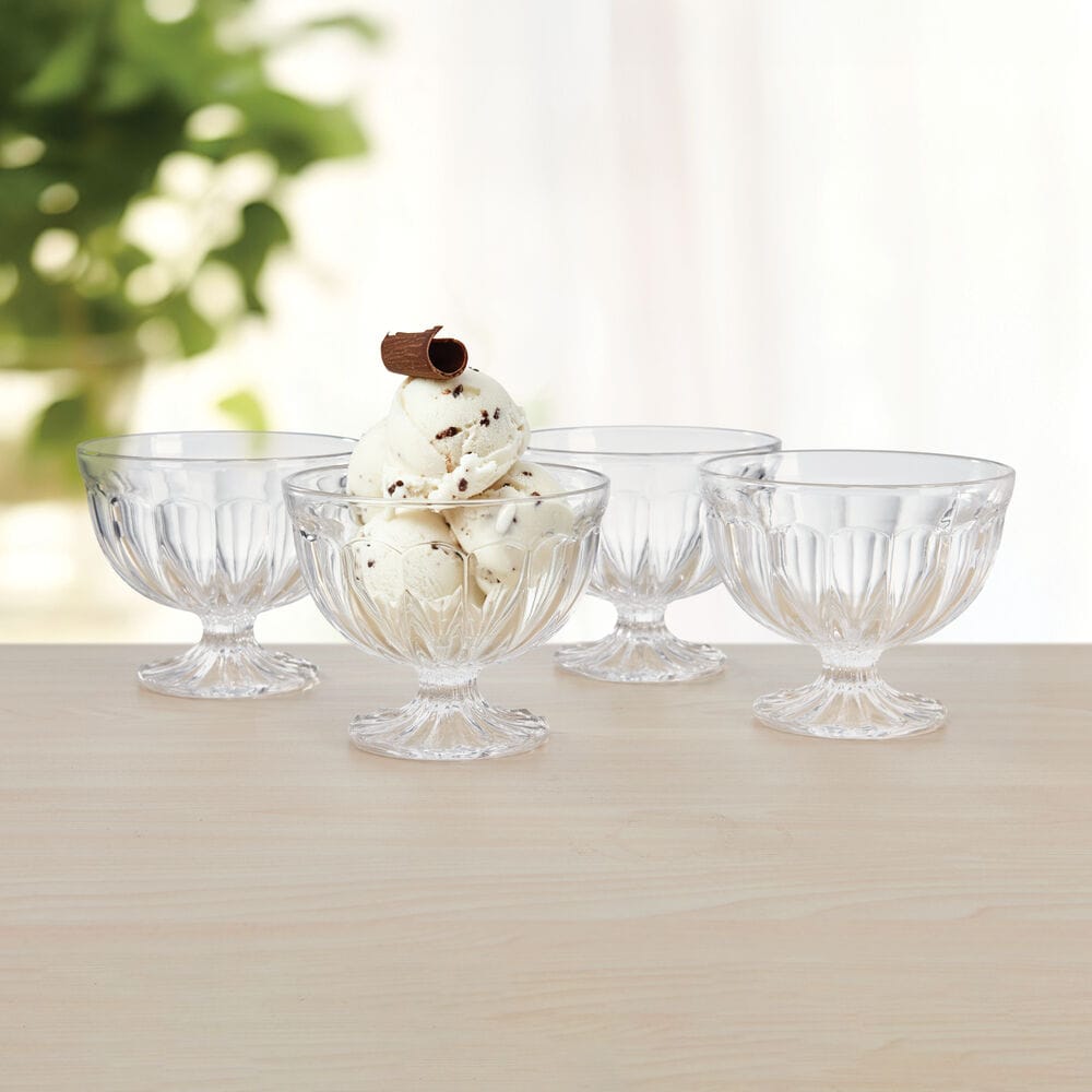 Vintage Scoop Set of 4 Footed Dessert Bowls