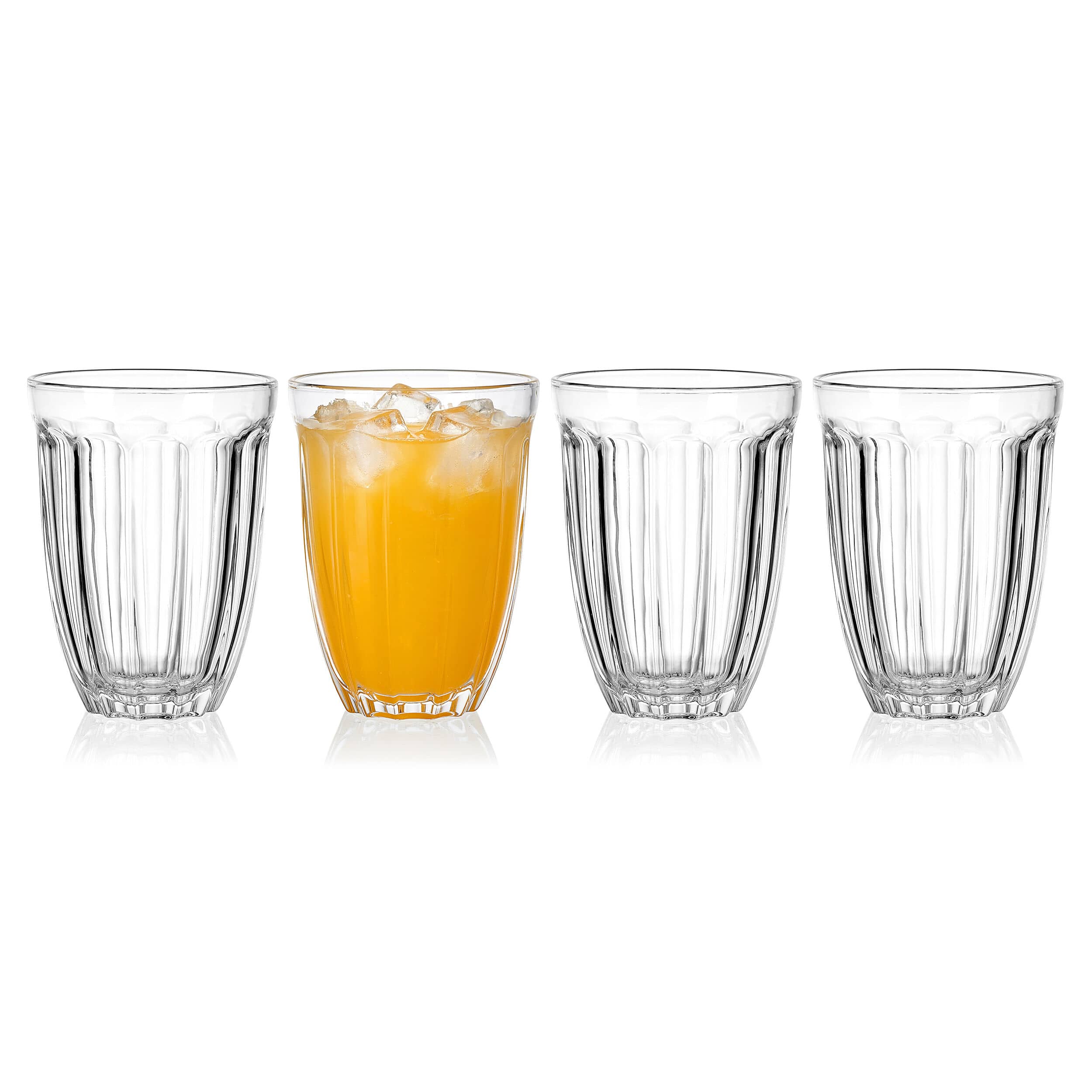 Vintage Scoop Highball Glasses Set of 4