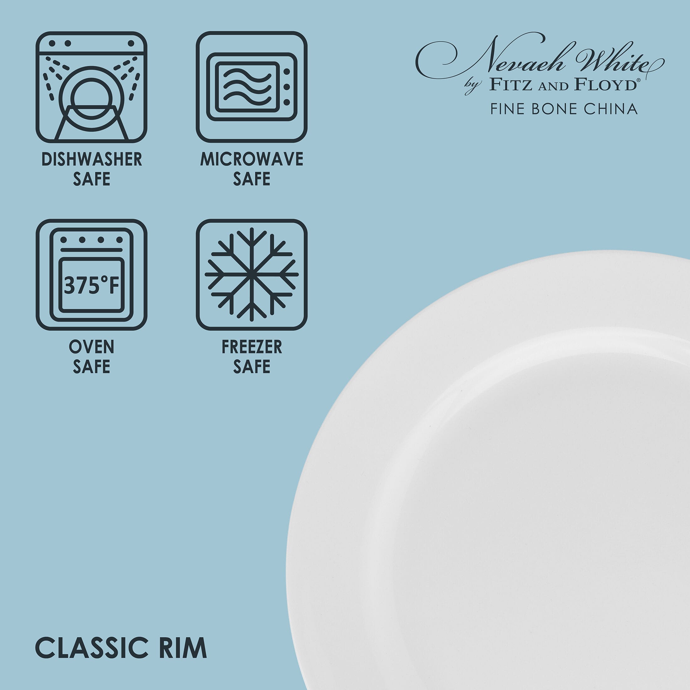 Nevaeh White Classic Rim Set of 4 Salad Plates
