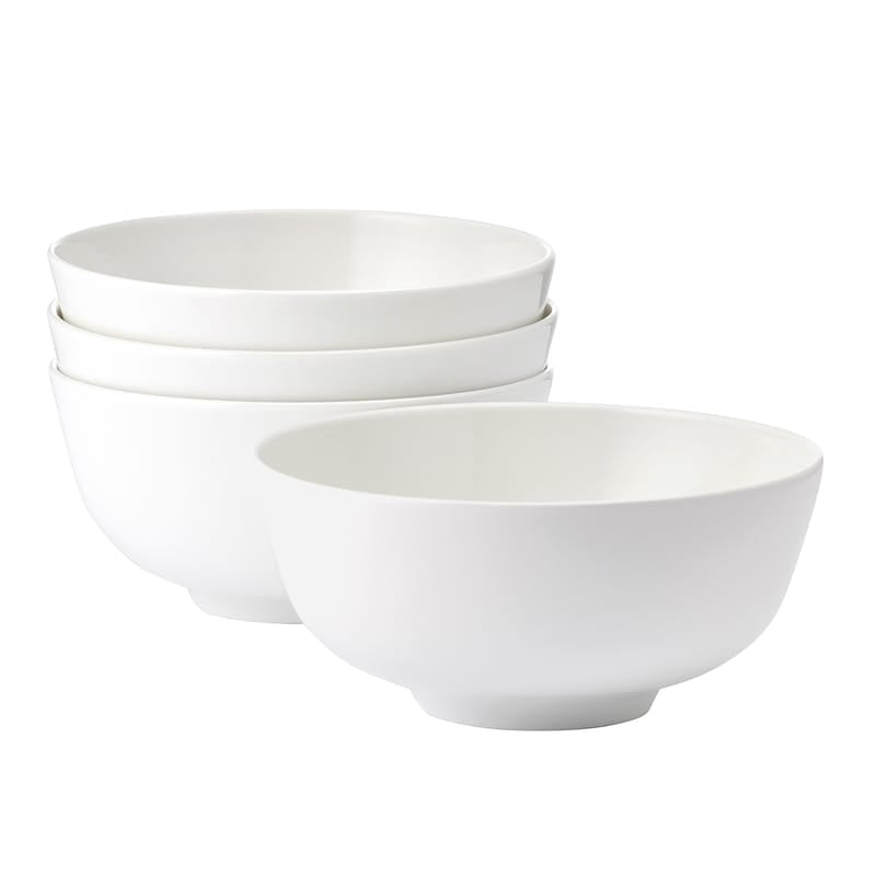 Nevaeh White Classic Rim  Set of 4  Soup Cereal Bowls