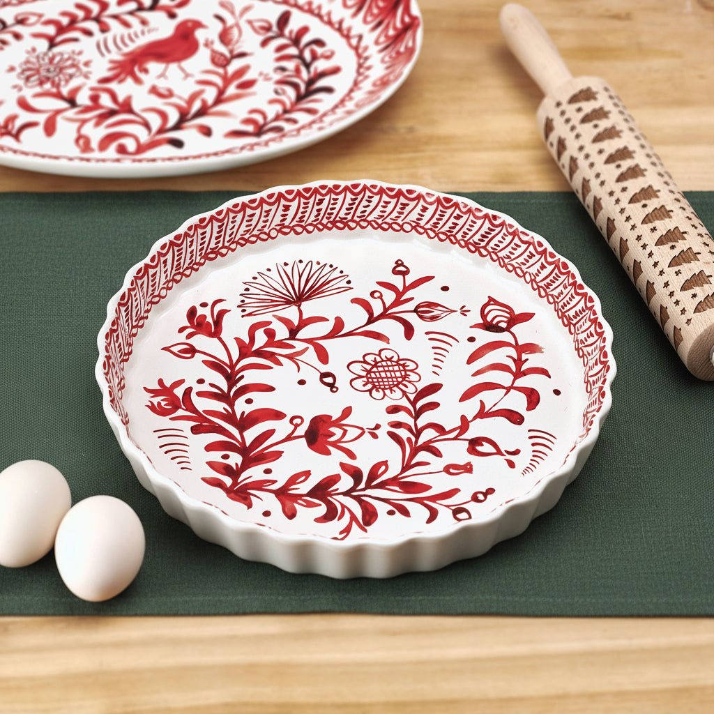 Sicily Red Holiday Pie Plate
