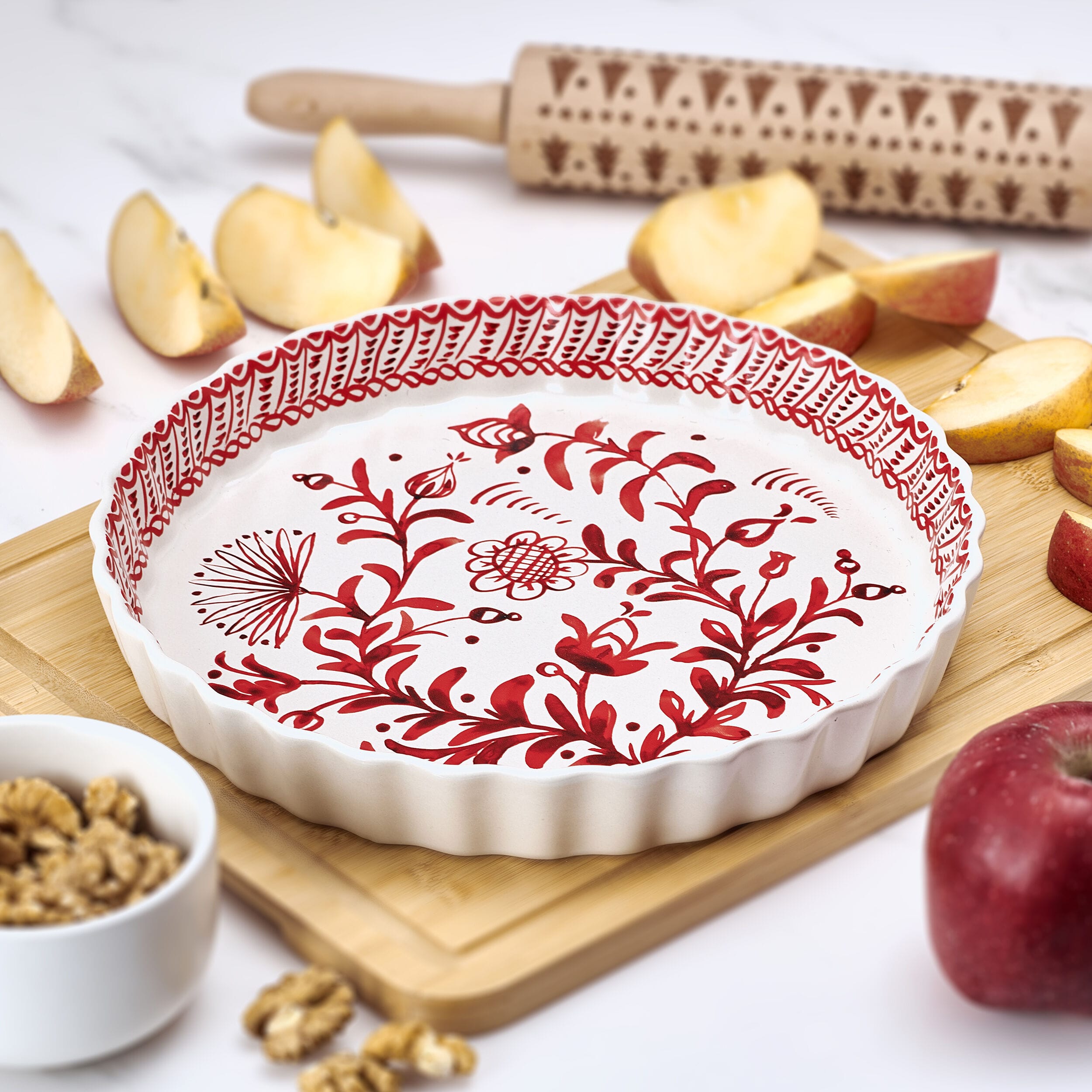Sicily Red Holiday Pie Plate