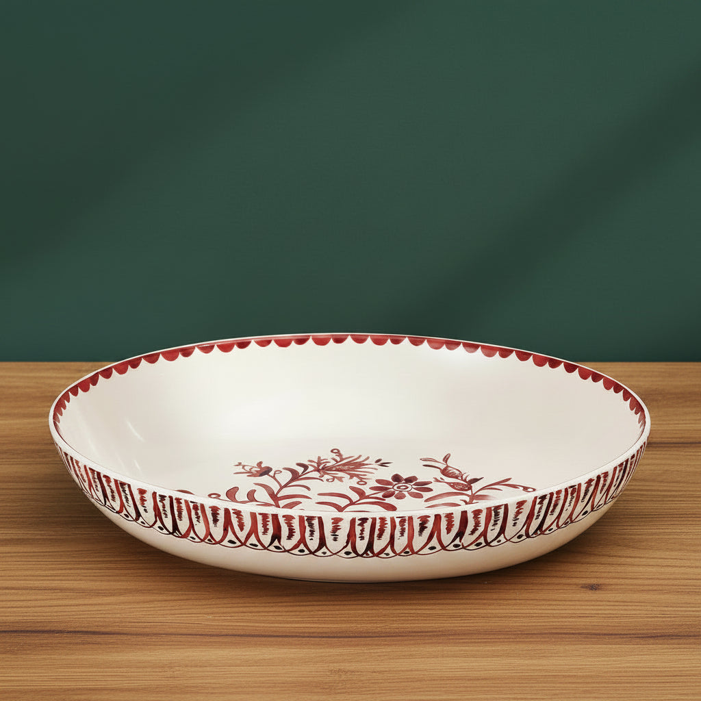 Sicily Red Holiday Partridge Serving Bowl