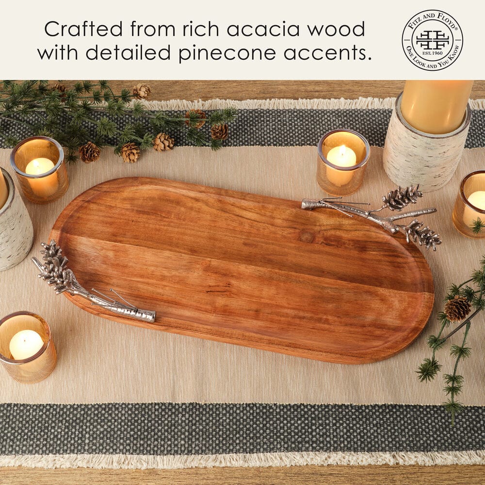 Pinecone Oval Serving Platter