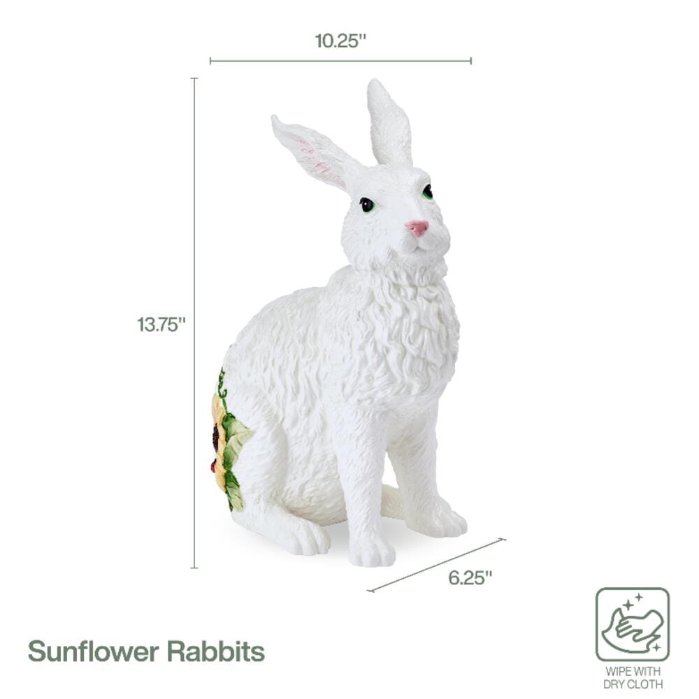 Sunflower Sitting Rabbit Figurine, 13.25 IN