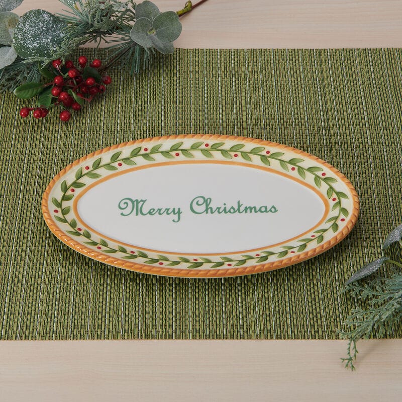 Santa’s Gift Merry Christmas Sentiment Small Serving Platter