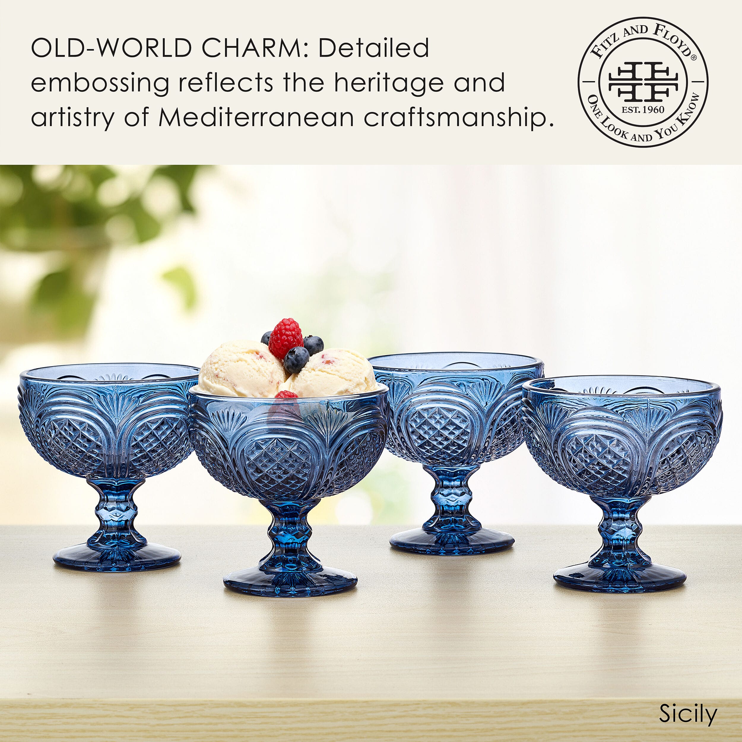Sicily Blue Set of 4 Dessert Bowls