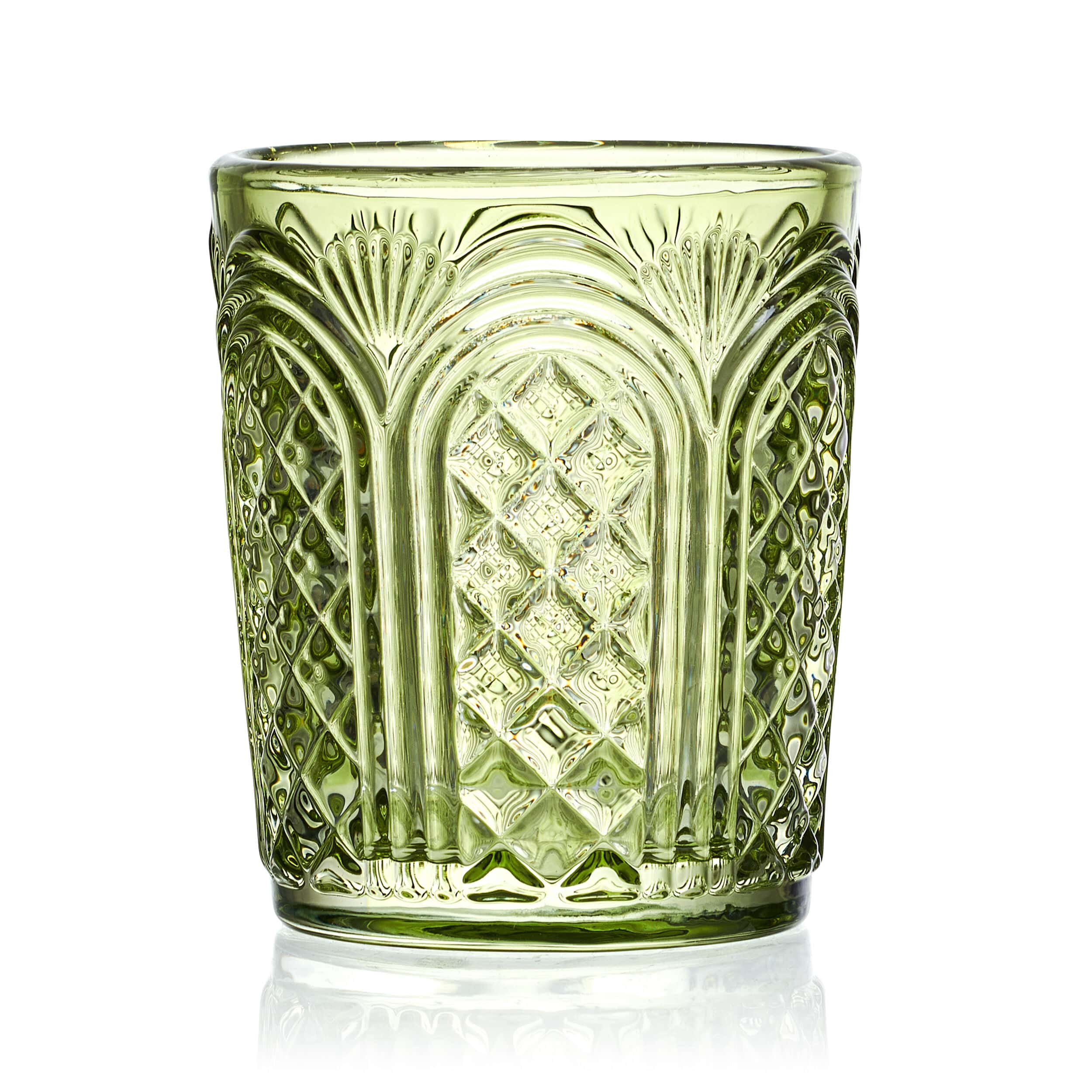 Sicily Green Double Old Fashioned Glasses Set of 4