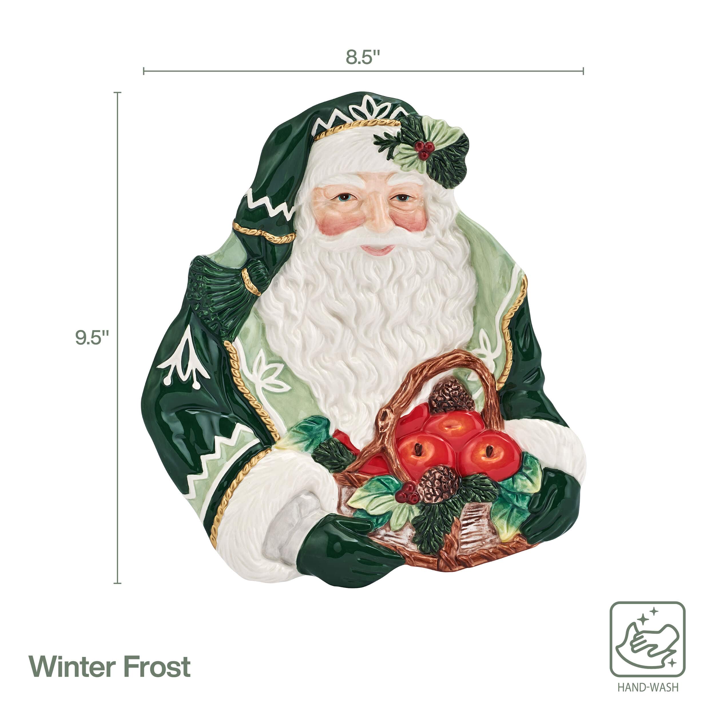 Winter Frost Santa Figural Appetizer Snack Plate