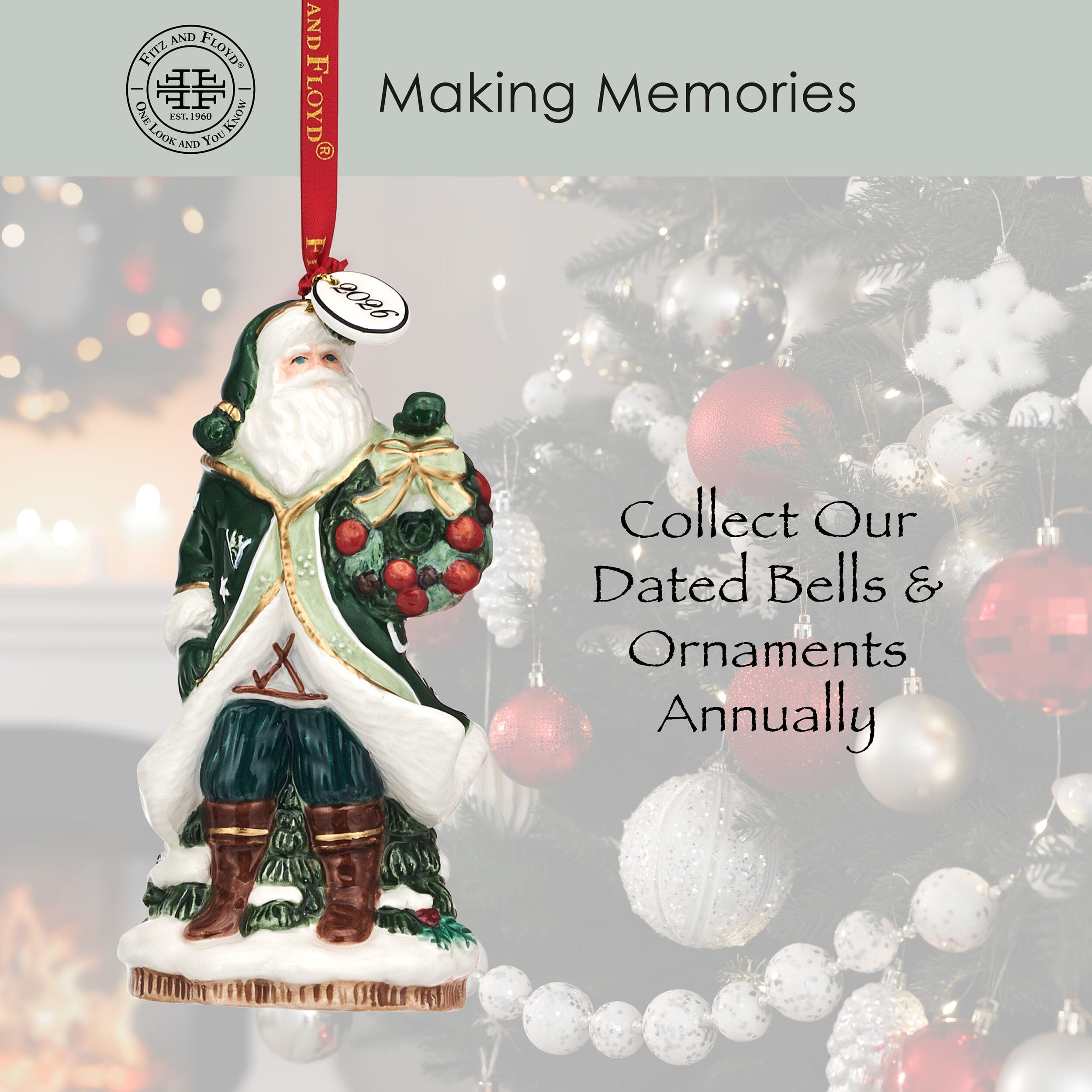 Winter Frost Santa Bell 2026 Ornament