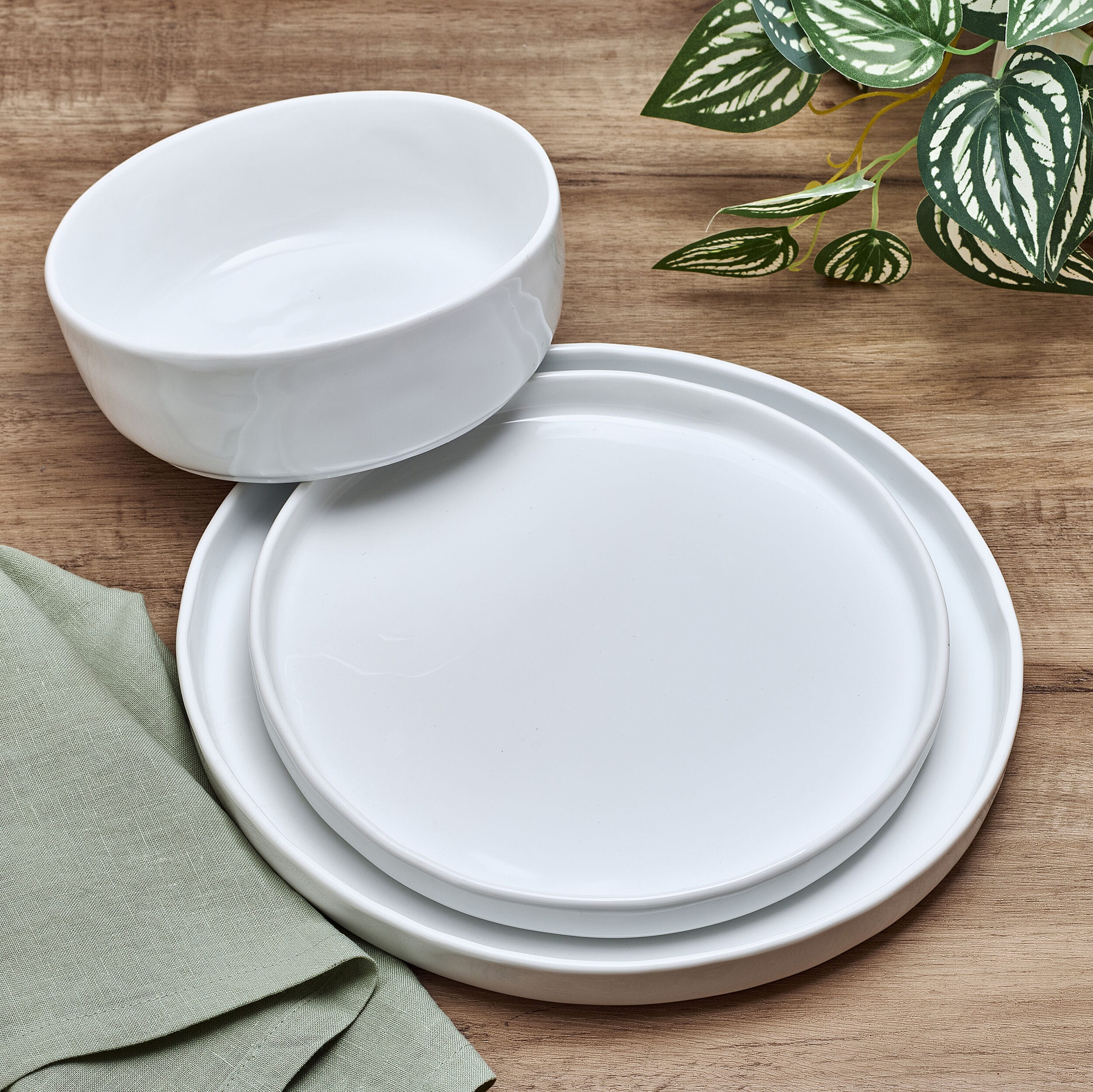 Everyday White® Organic High Wall 12 Piece Dinnerware Set, Service for 4