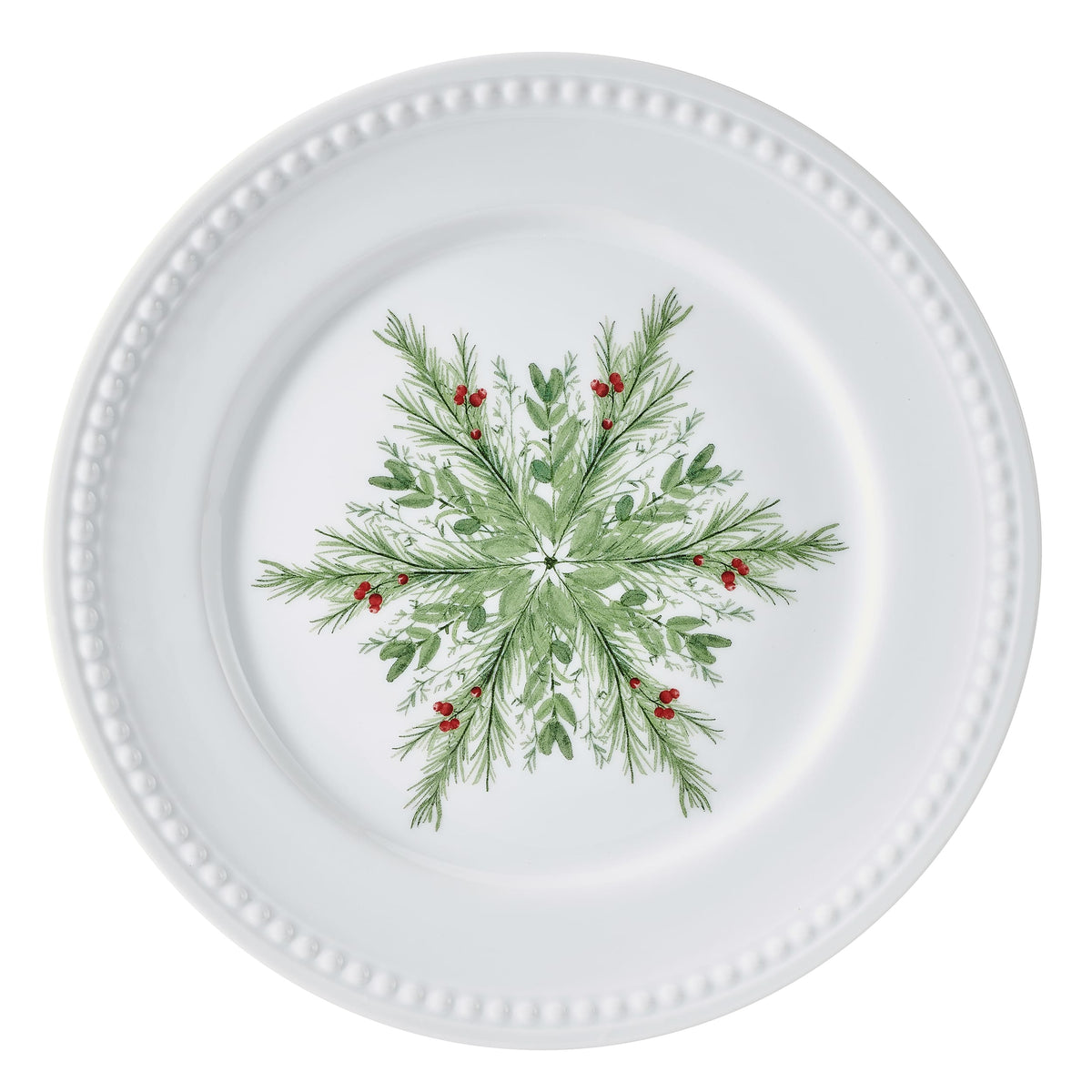 Everyday White® Holiday Evergreen Snowflake Set of 4 Salad Plates