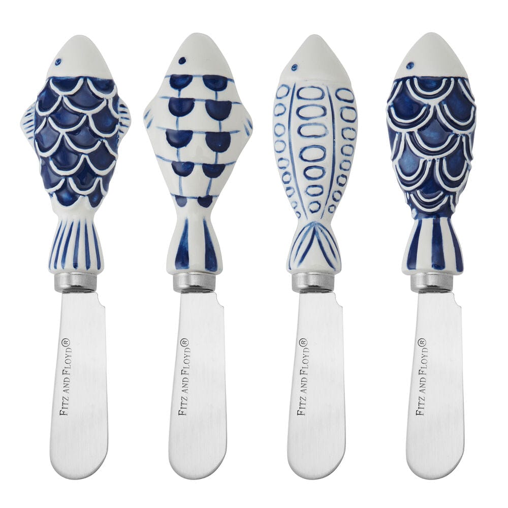 Coastal Blue Fin Set of 4 Spreaders