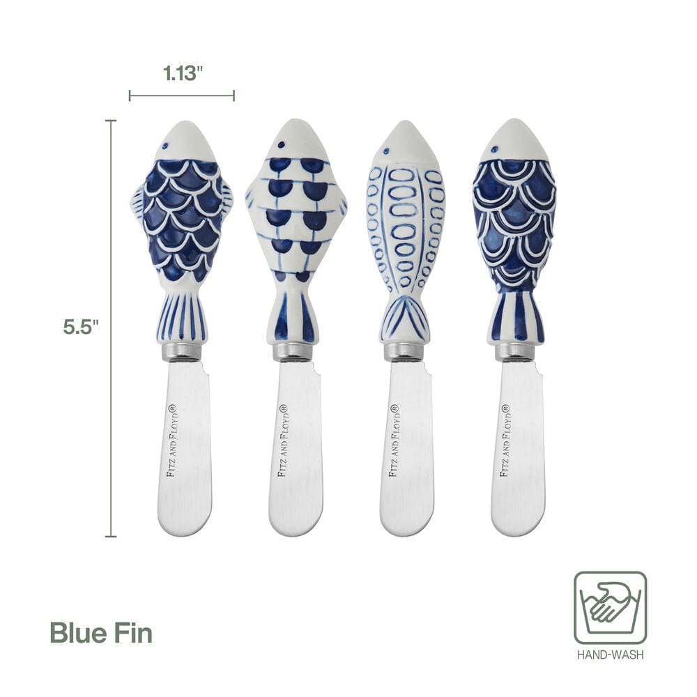 Coastal Blue Fin Set of 4 Spreaders