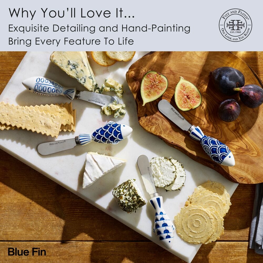 Coastal Blue Fin Set of 4 Spreaders