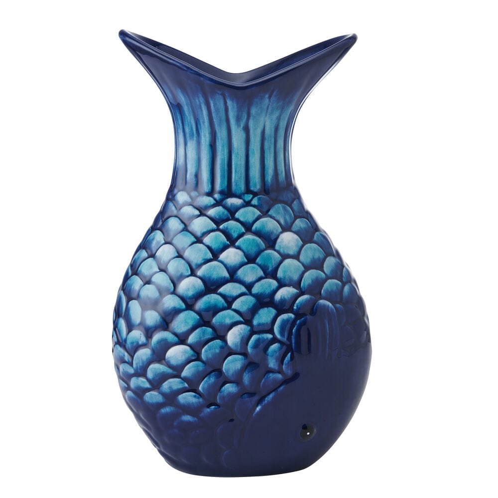 Coastal Blue Fin Vase, 9.75 IN