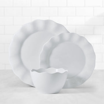Everyday White® Scalloped 12 Piece Dinnerware Set, Service for 4