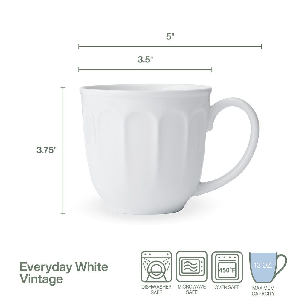 Everyday White® Vintage Set of 4 Mugs